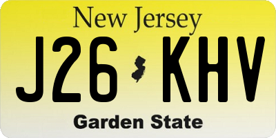 NJ license plate J26KHV