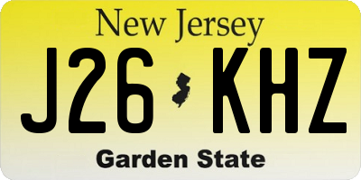 NJ license plate J26KHZ