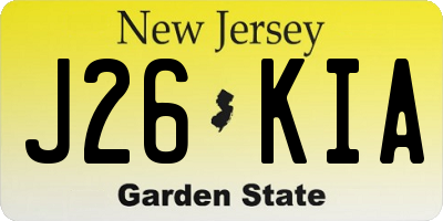 NJ license plate J26KIA