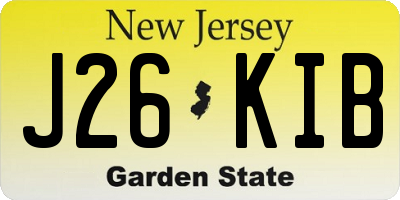 NJ license plate J26KIB