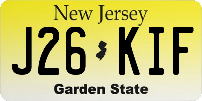 NJ license plate J26KIF