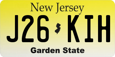 NJ license plate J26KIH