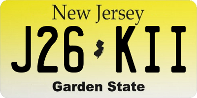 NJ license plate J26KII