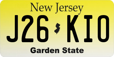 NJ license plate J26KIO
