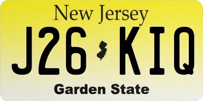 NJ license plate J26KIQ