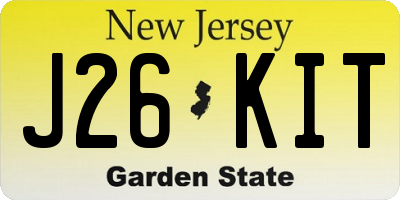 NJ license plate J26KIT