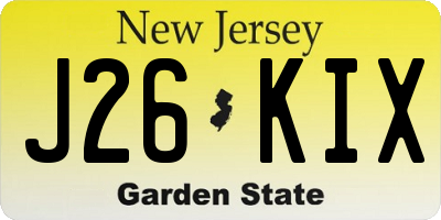 NJ license plate J26KIX