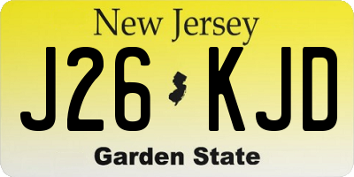 NJ license plate J26KJD