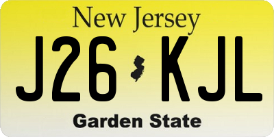 NJ license plate J26KJL