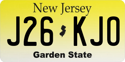 NJ license plate J26KJO