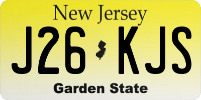 NJ license plate J26KJS