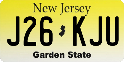 NJ license plate J26KJU