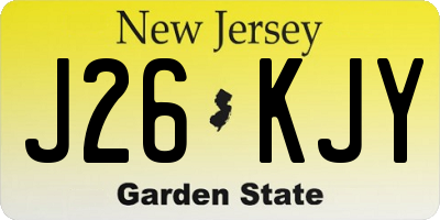 NJ license plate J26KJY