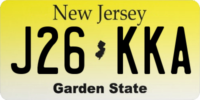 NJ license plate J26KKA