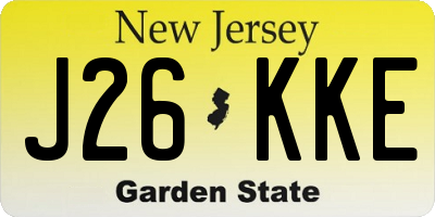 NJ license plate J26KKE