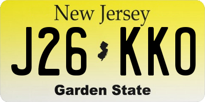 NJ license plate J26KKO