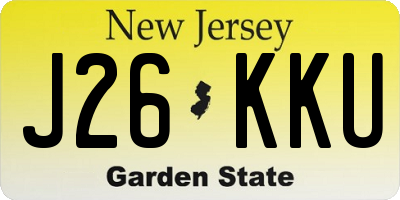 NJ license plate J26KKU