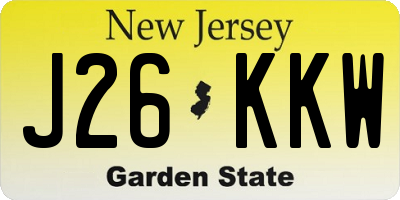 NJ license plate J26KKW