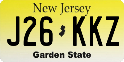 NJ license plate J26KKZ