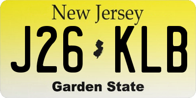 NJ license plate J26KLB