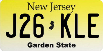 NJ license plate J26KLE