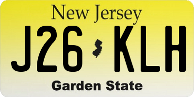 NJ license plate J26KLH