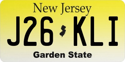 NJ license plate J26KLI