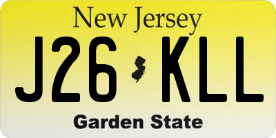 NJ license plate J26KLL