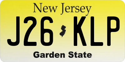 NJ license plate J26KLP
