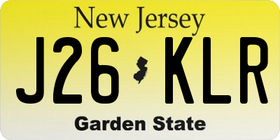 NJ license plate J26KLR