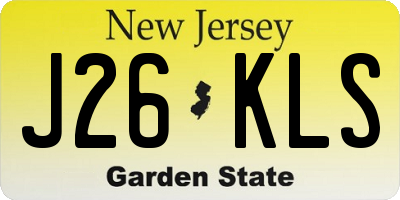 NJ license plate J26KLS
