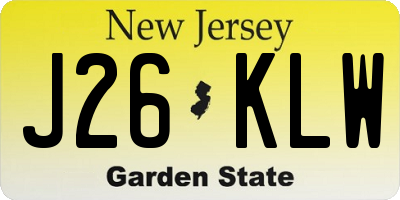 NJ license plate J26KLW
