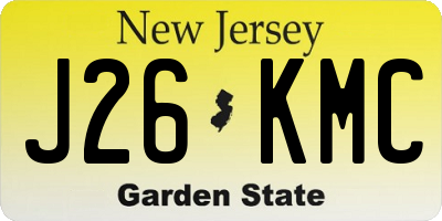 NJ license plate J26KMC