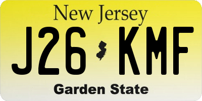NJ license plate J26KMF
