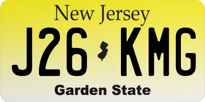 NJ license plate J26KMG