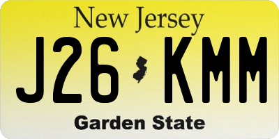NJ license plate J26KMM