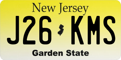 NJ license plate J26KMS