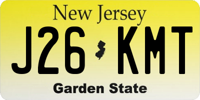 NJ license plate J26KMT