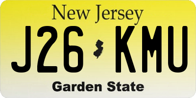 NJ license plate J26KMU