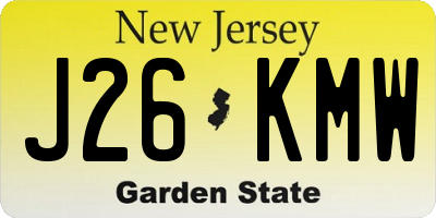 NJ license plate J26KMW