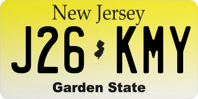 NJ license plate J26KMY