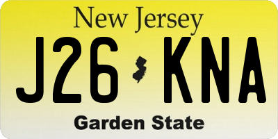 NJ license plate J26KNA
