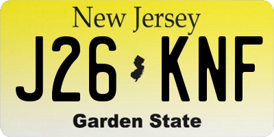NJ license plate J26KNF