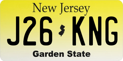 NJ license plate J26KNG