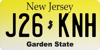 NJ license plate J26KNH