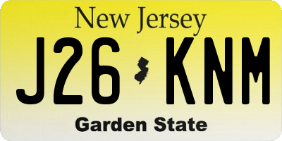 NJ license plate J26KNM