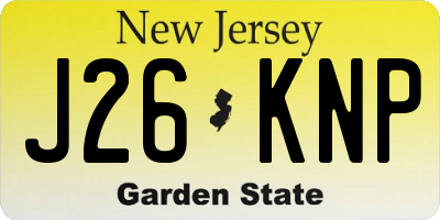 NJ license plate J26KNP