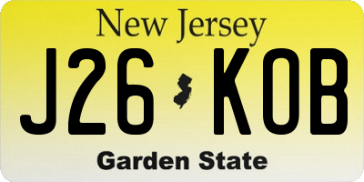 NJ license plate J26KOB