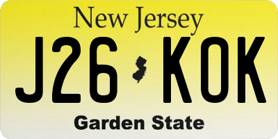 NJ license plate J26KOK