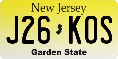 NJ license plate J26KOS
